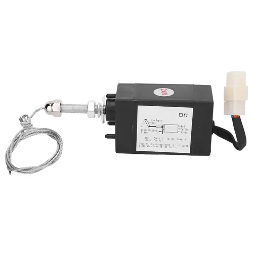 Miniatura 8 de Solenoid Valve, Disel Engine Solenoid Valve Plastic Normally Open Stop Controller DC24V Shut Off Stop, Automotive Starter Solenoids