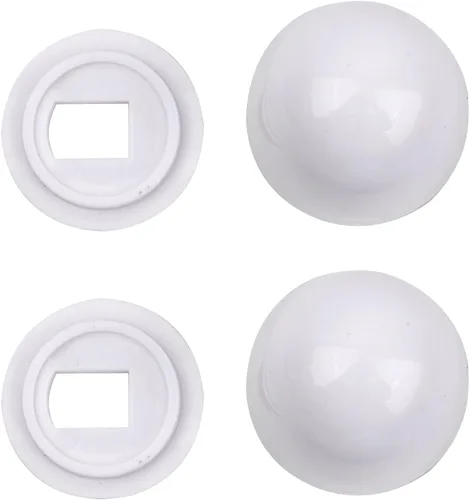 Miniatura 7 de Tapones para pernos de inodoro, 2 paquetes de tapas de inodoro redondas de plástico universales, con arandelas adicionales para una fácil