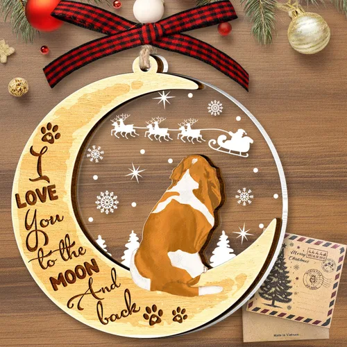 Miniatura 9 de Adornos de Perro Pastor Australiano para Árbol de Navidad, Adorno de Madera y Acrílico de 2 Capas de Pastor Australiano, Decoración Navideña 2025