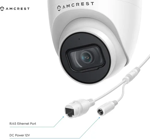 Miniatura 7 de Amcrest Sistema de cámara de seguridad POE de 5MP al aire libre, 8CH POE NVR, 4pcs 5MP cámaras de torreta, IP67 cámaras IP de torreta de metal