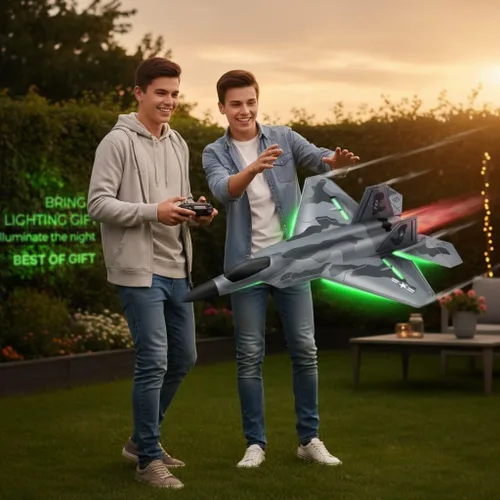 Miniatura 4 de Akargol Avión RC Jet Extra con 3 Baterías, Avión de Control Remoto 2025 Regalo de Navidad - Nuevo Modelo de Aviones Luz LED Avión de Combate Juguete