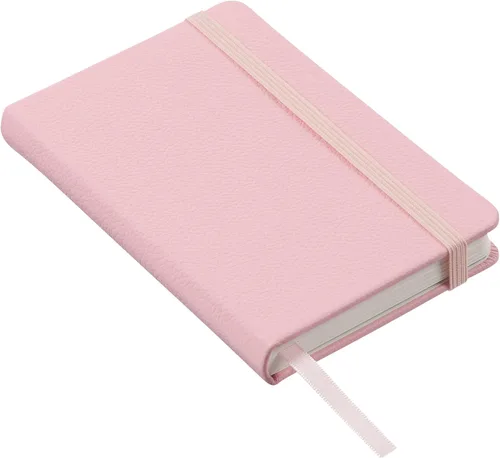 Miniatura 2 de Cuaderno de bolsillo de cuero, diario de escritura, cuero de grano completo, papel a rayas estrechas, cuadernos para el trabajo y la escuela, rosa