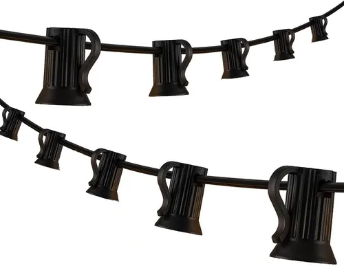 Miniatura 17 de Cadena de luces de Navidad C9 de 25 pies, enchufes de luz E17 con separación de 12 pulgadas, juego de cadena de luces C9 blanco para decoración