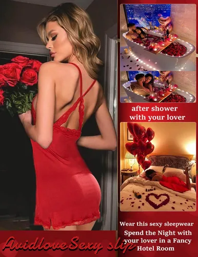 Miniatura 3 de Avidlove - Ropa de dormir sexy para mujer camisón de algodón para mujer lencería para mujer