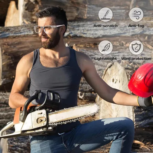 Miniatura 2 de Ansi Z87.1 Clear Safety Glasses With Side Shields Anti Fog Scratch Resistant Stylish Eye Protection For Men