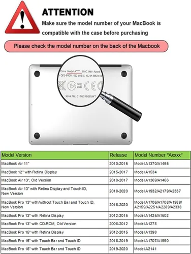 Miniatura 2 de Funda compatible con MacBook Air de 11 pulgadas, cubierta protectora de plástico y cubierta de teclado, grano de madera