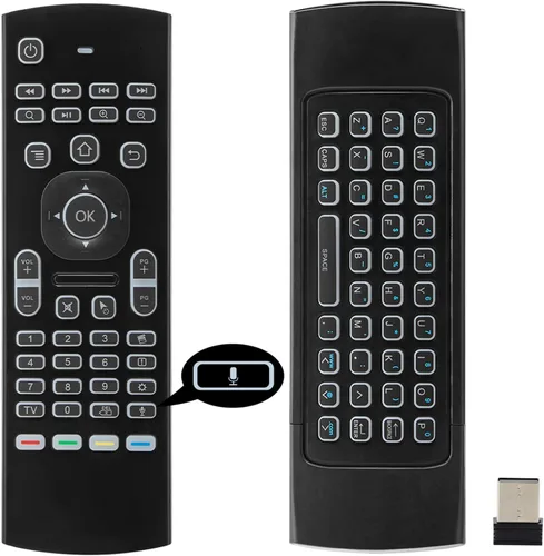 Miniatura 10 de MX3 Air Mouse Control remoto por voz, 2.4G multifuncional Mini teclado inalámbrico Air Mouse remoto para Android Smart TV Box, 3-Gyro y Gsensor