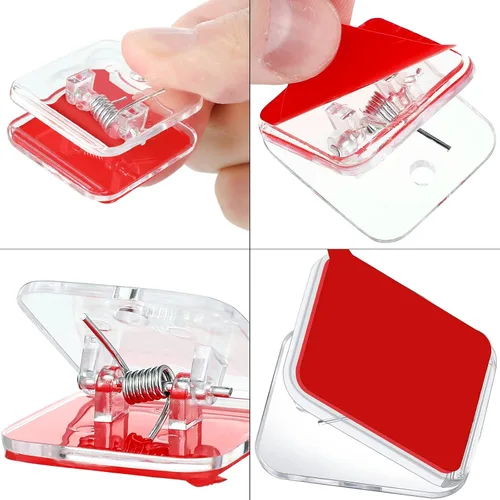 Miniatura 3 de Clips de pared autoadhesivos para cortina de ducha, clips de fotos para colgar banderas de papel, resorte de doble cara para profesores, póster