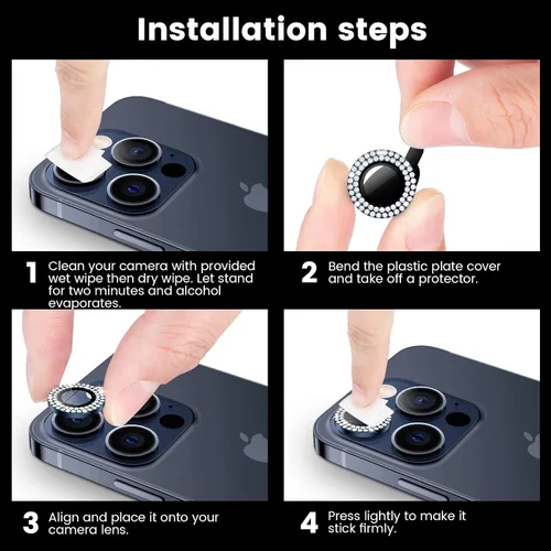 Miniatura 7 de Tensea Protector de lente de cámara Compatible para iPhone 17 Pro Max/17 Pro/15 Pro Max/15 Pro/16 Pro Max/16 Pro/14 Pro Max/14 Pro, Cubierta de Azul