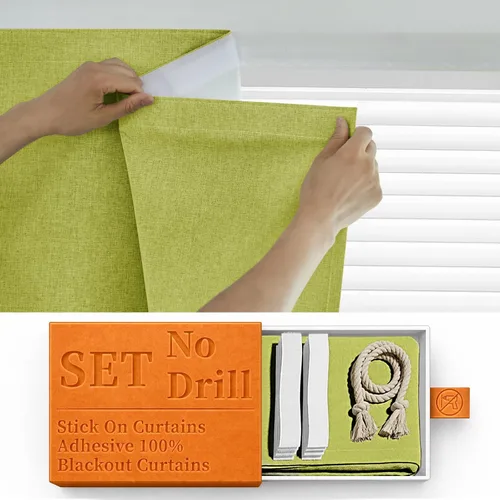Miniatura 17 de Cortina opaca adhesiva, tratamiento completo de ventana de oscuridad para oficina en casa