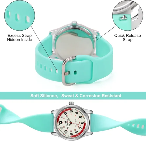 Miniatura 7 de Reloj de enfermera para enfermeras, médicos, profesionales médicos, estudiantes, hombres, mujeres, unisex, fácil de leer, esfera luminosa, reloj
