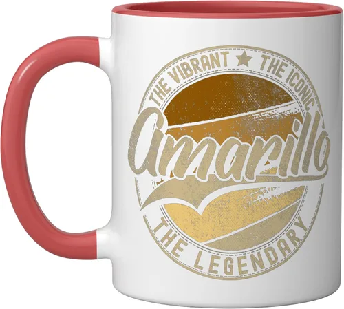 Miniatura 6 de Amarillo TX Texas Vintage Distressed Ceramic Mug, Black/White