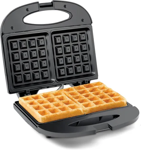 Elite Gourmet Maxi-Matic - Máquina eléctrica antiadherente para hacer gofres belga, desayuno, sándwiches, compacta y portátil, 2 rebanadas, color