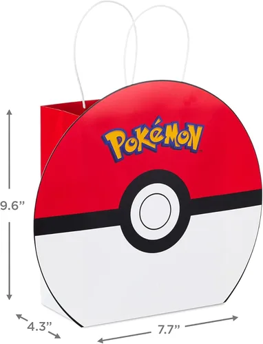 Miniatura 4 de Hallmark Paquete de bolsas de regalo de Pokémon (PokéBall mediana de 9" y Pikachu extra grande de 15") para niños, cumpleaños, Navidad, Día de San