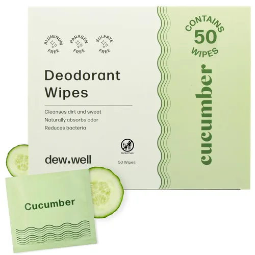 Dew Well Toallitas desodorantes – Toallitas de viaje envueltas individualmente – Artículos de tocador de viaje para llevar – Fórmula desodorante