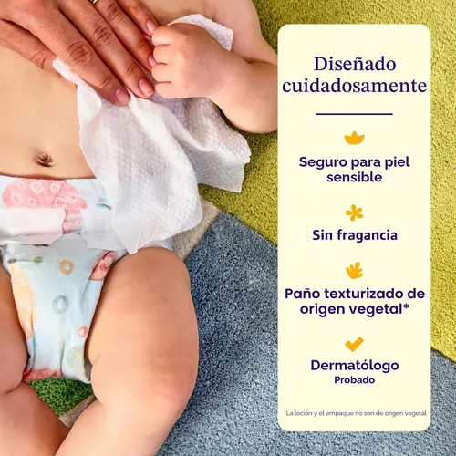 Miniatura 7 de Hello Bello Toallitas premium, diseñadas para pieles sensibles con extractos de manzanilla y aloe, Rosy Posy
