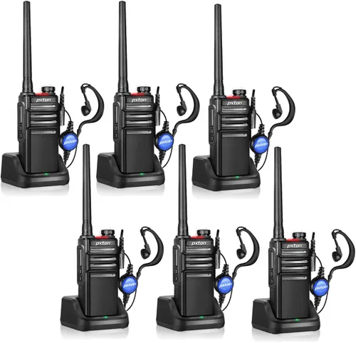 Miniatura 10 de pxton 999S Walkie Talkies recargables para adultos de largo alcance con auriculares actualizados y estación de carga, radios de mano GMRS de dos