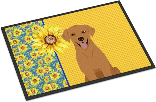 Miniatura 116 de Caroline's Treasures WDK5313MAT Airedale Terrier - Tapete para puerta delantera de 18 x 27 pulgadas, diseño de girasoles de verano, para entrada