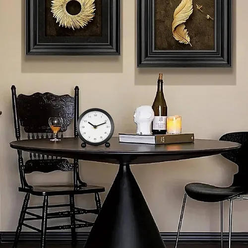 Miniatura 3 de Reloj de escritorio retro de 5.1 pulgadas, funciona con pilas, reloj de mesa de metal silencioso con diseño clásico para decoración de sala