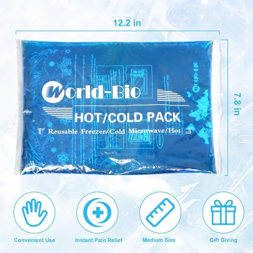 Miniatura 3 de Paquetes de hielo de gel para lesiones reutilizables - Compresa fría de gel para hombro, rodilla, espalda y cuello - Paquetes calientes y fríos