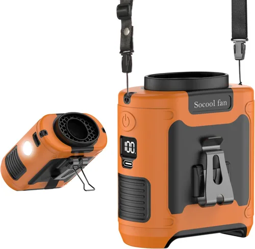 Miniatura 17 de Socool Ventilador de cintura portátil de 10000mAh con clip en cinturón portátil, ventilador personal recargable operado con batería con 5
