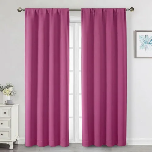 Miniatura 136 de Cortinas opacas para dormitorio, sala de estar, juego de 2 paneles de 54 pulgadas de largo, cortinas de oscurecimiento de habitación con aislamiento