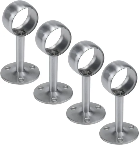 Antrader Paquete de 4 soportes de acero inoxidable de 1.26 pulgadas de diámetro para armario, barra de soporte, soporte de tubería, soporte de