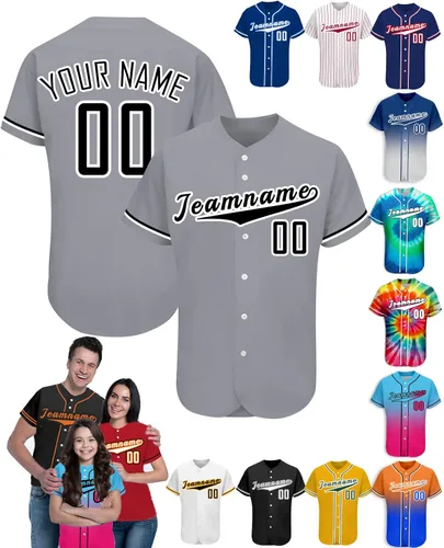 Miniatura 19 de Camiseta de béisbol personalizada para hombres, mujeres y niños con nombre, número y logotipo, camisetas de sóftbol personalizadas, S-4XL