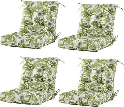 Miniatura 35 de BLISSWALK Cojines para sillas de exterior, 40 x 20 x 4 pulgadas, cojín de mimbre grueso con respaldo bajo y lazos para muebles de patio, floral