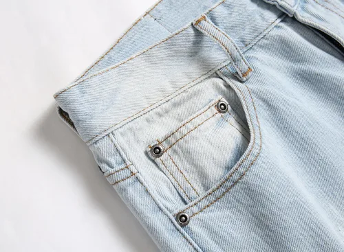 Miniatura 6 de OIIIO Pantalón vaquero de pierna recta rasgados para hombre
