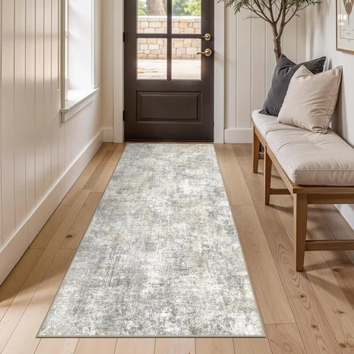 Miniatura 77 de Alfombra lavable para pasillo de 3 x 12 pulgadas, alfombras abstractas modernas con parte trasera antideslizante, alfombra ultra suave para cocina