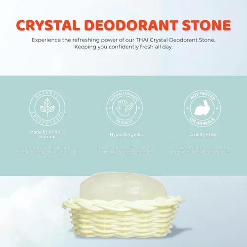 Miniatura 2 de Thai Deodorant Stone Piedra de cristal en cesta