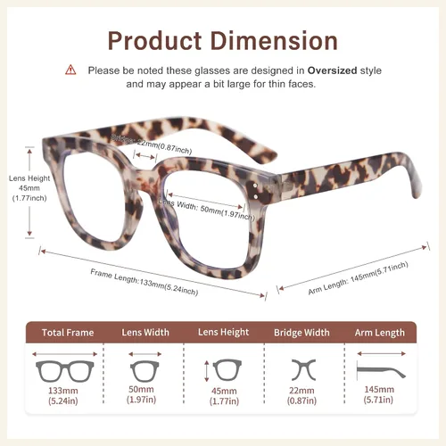 Miniatura 4 de Madison Avenue Blue Light Blocking Glasses for Women, Oversized Blue Light Blockers Anti Eyestrain/UV Computer Eyeglasses
