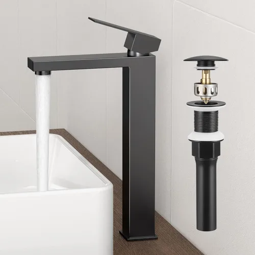 Miniatura 11 de KES - Grifo para lavabo de baño con mando único en acero inoxidable, versión regular o alta de SUS 304 - L3156ABLF-P Oro cepillado