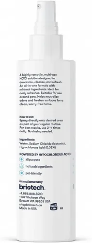Miniatura 6 de BRIOTECH Aerosol de ácido hipocloroso puro y limpiador, solución tópica HOCl premium original, limpiador multiusos, aprobado para familias y apto