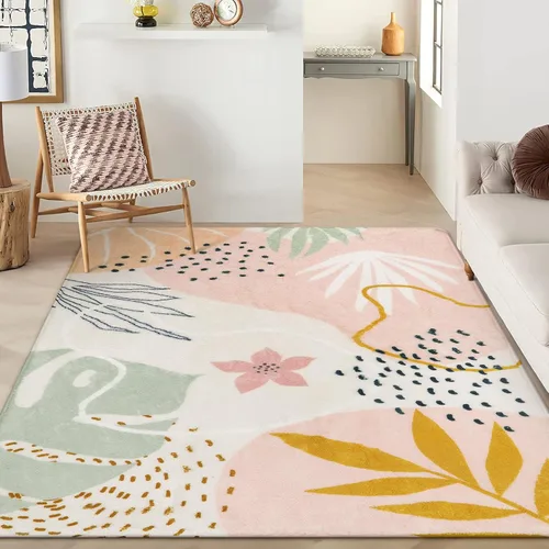 Miniatura 46 de Lahome Alfombra de pasillo rosa - Alfombra de 2x7, alfombra antideslizante lavable para baño, alfombra ligera para piso, alfombras para pasillo