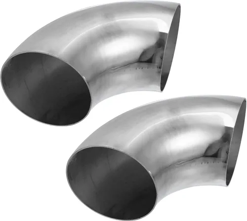 X AUTOHAUX 2 piezas OD 4 pulgadas 90 grados codo de mandril curvado SS304 tubo curvado de acero inoxidable para tubo de escape de sistema de escape