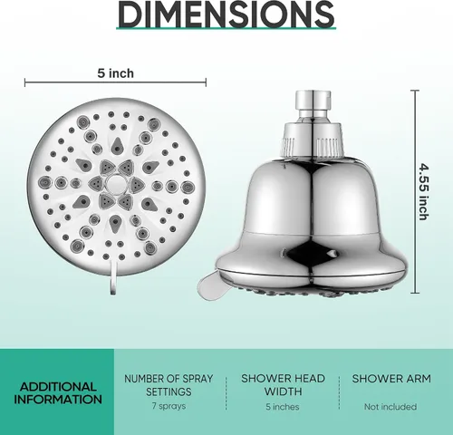 Miniatura 9 de Cobbe Cabezal de ducha filtrado, 7 modos de cabezal de ducha de alta presión, filtro de cabezal de ducha de 16 etapas para agua dura para eliminar