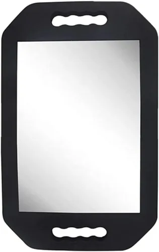 Espejo de doble asa – Espejo de mano grande (16.14 x 9.84 pulgadas), espejos de peluquería de mano, espejos de mano de salón con asa, equipo de