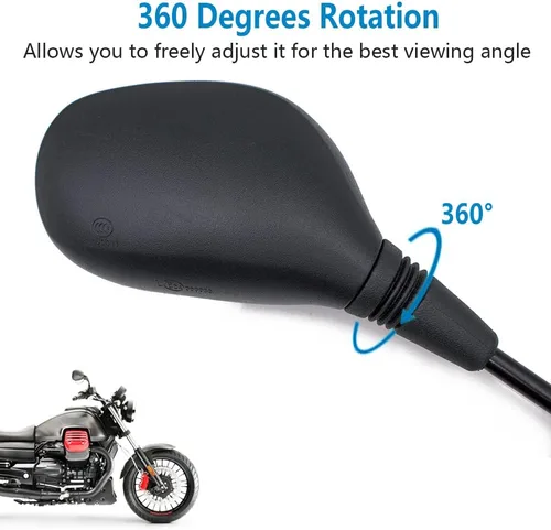 Miniatura 5 de Espejos ATV Universales con pernos de 8 mm y 10 mm, abrazadera de montaje de barra de 7/8 pulgadas, espejo retrovisor convexo para motocicleta
