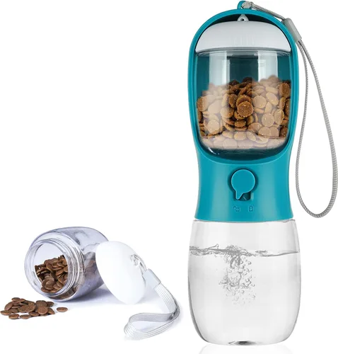 Miniatura 23 de Botella de agua para perros con recipiente para alimentos, dispensador de agua portátil a prueba de fugas para mascotas, para caminar, senderismo