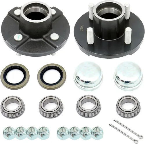 Miniatura 6 de Kit de cubo de remolque, 5 pernos en círculo de 4-1/2 pulgadas, para eje de 2,200 libras, incluye rodamientos de diámetro interior de 1-1/16