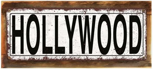 Miniatura 6 de Homebody Accents Letrero de metal Hollywood de 6 x 16 pulgadas, rústico, California, películas