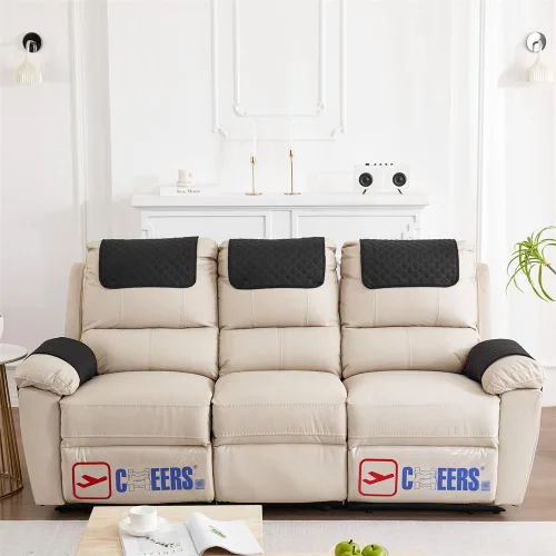 Miniatura 8 de 3 fundas reclinables, fundas de brazo de sherpa para silla reclinable con bolsillos de almacenamiento, funda para reposacabezas para silla