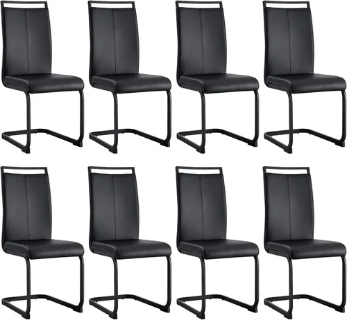 Miniatura 34 de Baysitone Juego de 6 sillas de comedor modernas, sillas laterales de comedor, sillas de cocina con asiento acolchado de piel sintética y respaldo