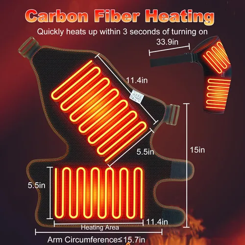 Miniatura 5 de Soporte de hombro calentado con masajeador, almohadilla térmica eléctrica portátil para dolor de hombros y masaje muscular superior del brazo