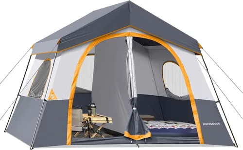 Miniatura 14 de HIKERGARDEN - Tienda de campaña para 6 a 8 personas, tienda de campaña familiar portátil para campamento, tienda de campaña de tela resistente al