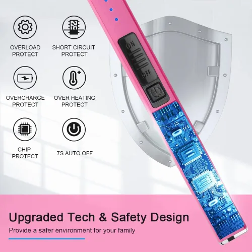 Miniatura 4 de SUPRUS Encendedor fluorescente que brilla en la oscuridad, encendedor eléctrico, encendedor de velas recargable USB, encendedor de arco con Rosa