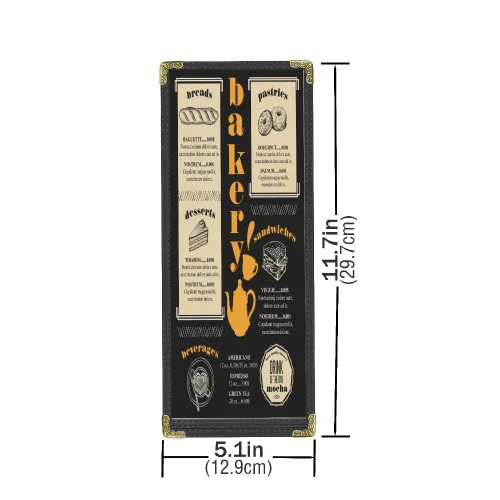 Miniatura 2 de Goodsmart - Fundas para menú de restaurante, color negro, paquete de 25, 4.25 x 11 pulgadas, 1 página/2 vistas, soportes de vinilo para menú