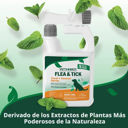 Miniatura 7 de Vet's Best Spray natural para pulgas y garrapatas para el hogar, tratamiento de pulgas y garrapatas de perro para el hogar, prevención de pulgas